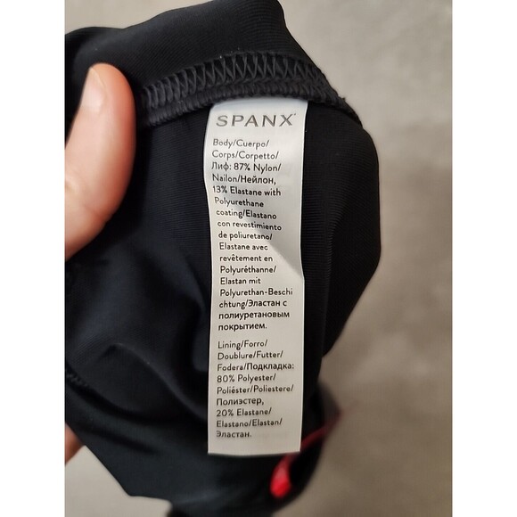 SPANX shape Faux Leather Legging Women 1X Black Power Waistband Core Compression - Picture 6 of 7